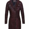 Blueorn Vera Ledermantel Damen, Braun