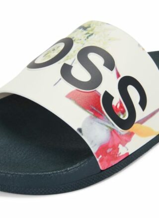 Boss Bay Slid Fl Sandalen Damen, Schwarz