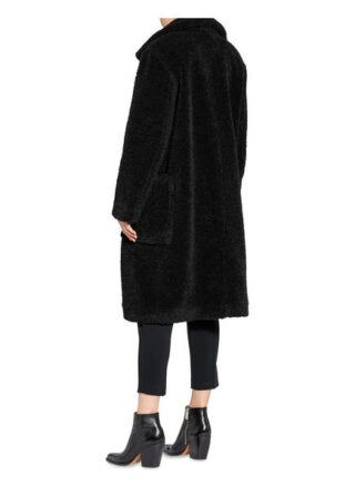 Boss Cetedy Teddyfell-Mantel Damen, Schwarz