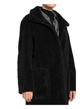 Boss Cetedy Teddyfell-Mantel Damen, Schwarz