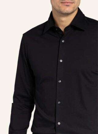 Boss Hank Jerseyhemd Herren, Schwarz