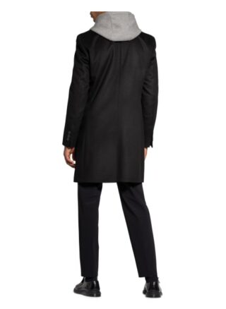 Boss Hyde Wollmantel Herren, Schwarz