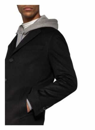 Boss Hyde Wollmantel Herren, Schwarz