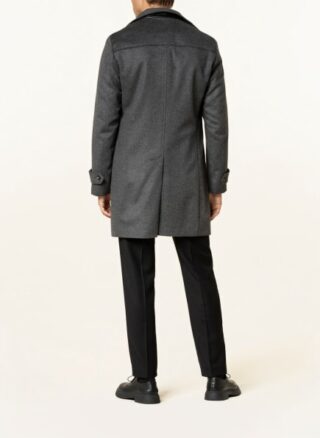 Boss Jared Stehkragenmantel Herren, Grau