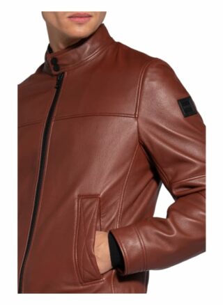 Boss Josep Lederjacke Herren, Braun