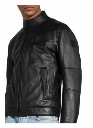 Boss Josep Lederjacke Herren, Schwarz