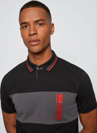 Boss Pavel Poloshirt Herren, Schwarz