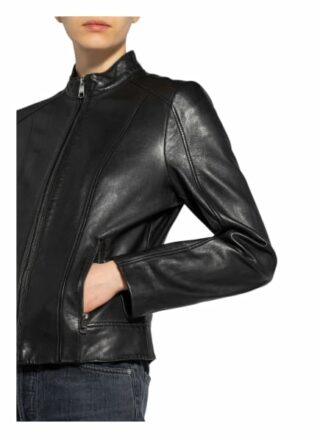 Boss Sabella Lederjacke Damen, Schwarz