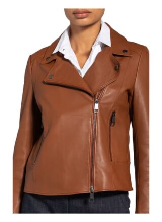 Boss Sajuana Lederjacke Damen, Braun