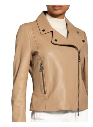 Boss Sajuana Lederjacke Damen, Grau