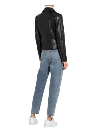 Boss Saleli Lederjacke Damen, Schwarz