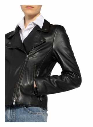 Boss Saleli Lederjacke Damen, Schwarz