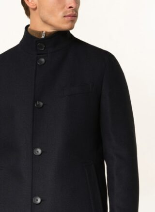 Boss Standup Stehkragenmantel Herren, Blau