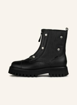 Bronx Biker Boots Damen, Schwarz
