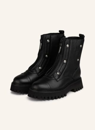 Bronx Biker Boots Damen, Schwarz