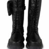 Bronx Plateau-Schnürboots Damen, Schwarz
