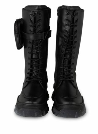 Bronx Plateau-Schnürboots Damen, Schwarz
