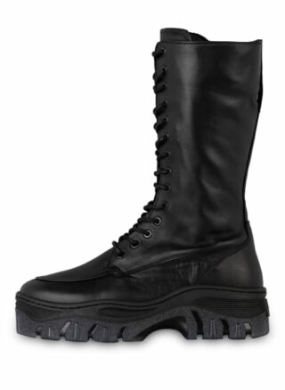 Bronx Plateau-Schnürboots Damen, Schwarz