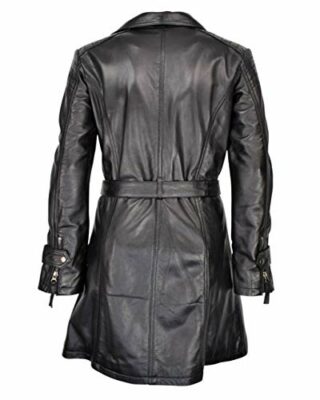 CBL Lina Ledermantel Damen, Schwarz