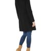 Calvin Klein Button Front Single Wollmantel Damen, Schwarz