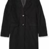 Calvin Klein Button Front Single Wollmantel Damen, Schwarz