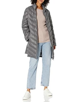 Calvin Klein Chevron Steppmantel Damen, Grau