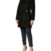 Calvin Klein Faux fur Shall Collared Wollmantel Damen, Schwarz