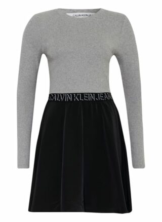 Calvin Klein Jeans im Materialmix Hängerkleid Damen, Grau