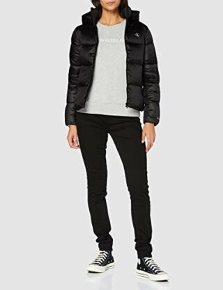 Calvin Klein Mw Shiny Daunenjacke Damen, Schwarz