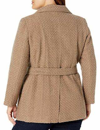 Calvin Klein Plus Sized Double Breated Wollmantel Damen, Braun