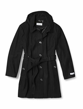 Calvin Klein Plus Sized Wollmantel Damen, Schwarz