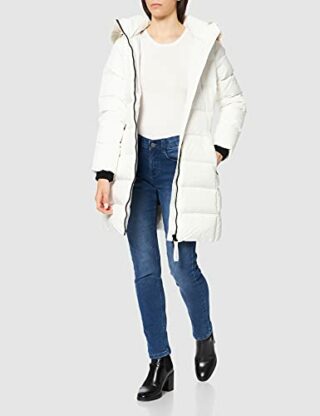Calvin Klein Real Steppmantel Damen, Weiß
