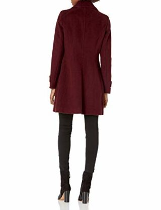 Calvin Klein Single Breasted Walker Wollmantel Damen, Rot