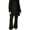 Calvin Klein Wool Asymmetrical Coat Wollmantel Damen, Schwarz