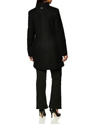 Calvin Klein Wool Asymmetrical Coat Wollmantel Damen, Schwarz
