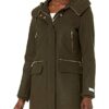 Calvin Klein Zip Front Wool Coat Damen, Grün