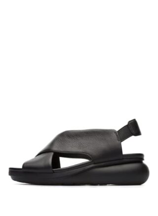 Camper Balloon Plateau-Sandalen Damen, Schwarz