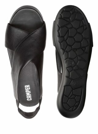 Camper Balloon Plateau-Sandalen Damen, Schwarz