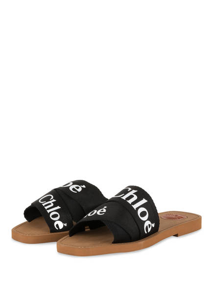 Chloé Woody Pantoletten Damen, Schwarz Chloé Woody Pantoletten Damen, Schwarz