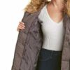 Cole Haan Taffeta Quilted Daunenmantel Damen, Braun