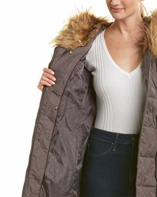 Cole Haan Taffeta Quilted Daunenmantel Damen, Braun