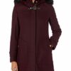 Cole Haan Wool Twill Coat Damen, Rot