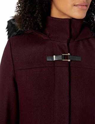 Cole Haan Wool Twill Coat Damen, Rot