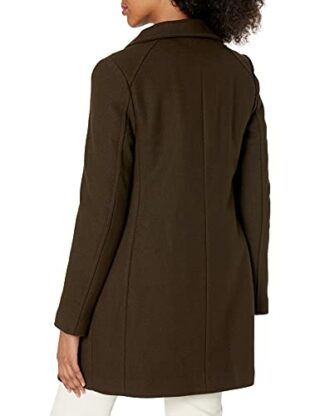 Cole Haan Wool Twill Wollmantel Damen, Braun