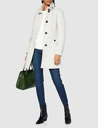 Comma 8143 Wollmantel Damen, Weiß