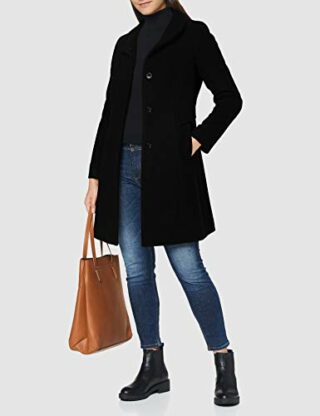 Comma 9999 Wollmantel Damen, Schwarz