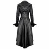 Dark In Love Ledermantel Damen, Schwarz