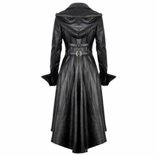 Dark In Love Ledermantel Damen, Schwarz