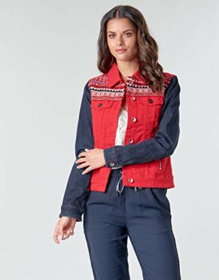 Desigual Duval Jeansjacke Damen, Rot