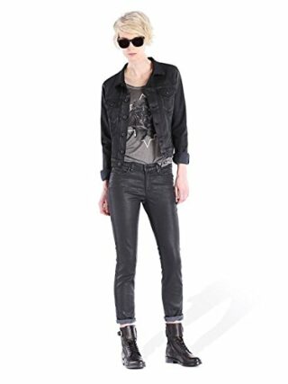 Diesel R-Pesc Giacca Jeansjacke Damen, Schwarz